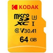 تصویر کارت حافظه microSDXC کداک کلاس 10 استاندارد UHS-I U3 ظرفیت 64 گیگابایت 