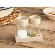 تصویر نمک و فلفل دان انگلیش هوم مدل Greta بسته 2 عددی ENGLISHHOME greta glass 2 set salt and pepper