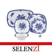 تصویر سرویس غذاخوری چینی زرین ایران ۲۷ پارچه طرح فلورانس مناسب ۶ نفر 