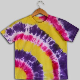 تصویر تیشرت تای دای (شیبوری) دخترانه اشعه آفتاب Sunray tie dye shirt