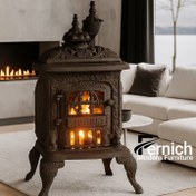 تصویر بخاری گازی چدنی کلاسیک 