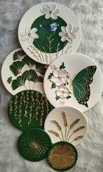 تصویر بشقاب دیوارکوب طرح۲ - ۳۰ cm طرح گل و پرنده 