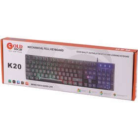 تصویر کیبورد گیمینگ گلد اسکار K20 Gold Oscar K20 wired Keyboard