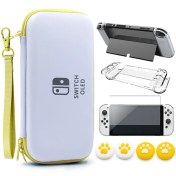 تصویر vgbus 7in1 accessory case for nintendo switch oled whiteyellow 