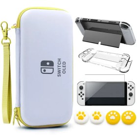 تصویر vgbus 7in1 accessory case for nintendo switch oled whiteyellow 