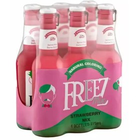 تصویر آبمیوه گازدار توت فرنگی فریز میکس 275 میلی لیتر باکس 24 عددی freez mix strawberry 275 ml