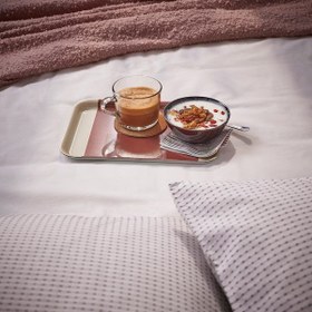 تصویر سینی ملامین ایکیا RODKNOT IKEA Tray 20x28cm patterned grey-pink. brown-red