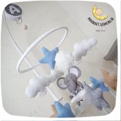 تصویر آویز موزیکال نمدی تخت نوزاد دخترانه و پسرانه Baby bed felt musical pendant for girls and boys