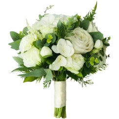 تصویر دسته گل رز و لیسیانتوس 