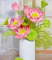 تصویر گلدان نیلوفر صورتی 