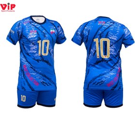 تصویر پیراهن و شورت ورزشی والیبال طرح مگما 
