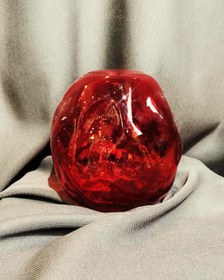 تصویر گلدان سنگ و شیشه - قرمز 