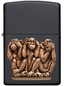 تصویر فندک اورجینال بنزینی زیپو مدل Zippo 29409 THREE MONKEYS Zippo 29409 THREE MONKEYS