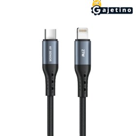 تصویر کابل شارژ تایپ سی به لایتنینگ کی اف سنیور مدل KF Senior S89 Type-C to Lightning Cable 