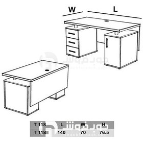 تصویر میز مدرن اداری ام دی اف مدل T118 