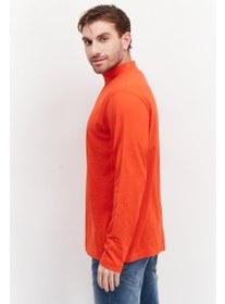 تصویر تی‌شرت آستین بلند یقه گرد مردانه، قرمز کمرنگ برند esprit Men Turtle Neck Long Sleeve Solid T-Shirts, Light Red