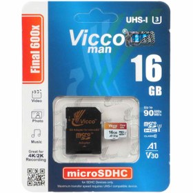 تصویر Viccoman Final 600X microSDHC &amp; adapter UHS-I U3 Class 10-90MB/s-16GB 