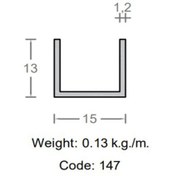 تصویر ناودانی آلومینیوم 13×15 