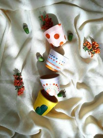 تصویر گلدان کوچک طرحدار - کاکتوس 