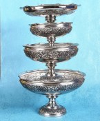 تصویر سرویس پذیرایی مسی نگار با آبکاری کروم 