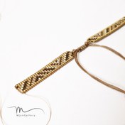 تصویر M0741 _ دستبند نیمه آماده برای پلاک سرصاف، قهوه ای، برنز طلایی، 6 رج ( منجوق میوکی ) 