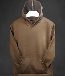 تصویر هودی بیسیک کلاهدار مردانه و زنانه رنگ قهوه ای 