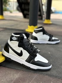 تصویر کتونی ساقدار NIKE AIR مشکی سفید 