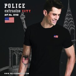 تصویر تی شرت پلیس مردانه - X110 (EXTRA SIZE اکسترا سایز) 