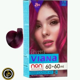 تصویر کیت رنگ مو ویانا کد رنگ 7.99 شرابی روشن حجم 120 میلی لیتر 