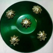 تصویر سپر پسرانه سبز تعزیه خوانی اندازه حدودی 30 سانت 