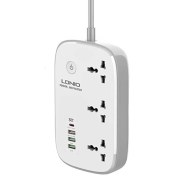 تصویر رابط برق 3خانه LDNIO الدینیو مدلSC3451-EU متراژ 2متر LDNIO 3-way power connector, model SC3451-EU, 2 meters long