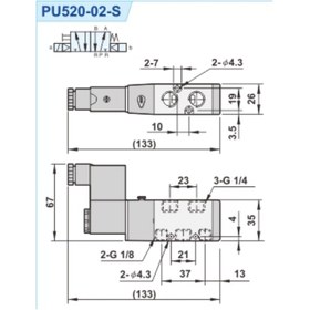 تصویر شیر برقی پنوماتیک شاکو مدل PU520-02-S-1/4-220v 