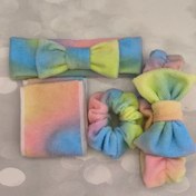 تصویر ست هد بند و مچ بند حوله ای 