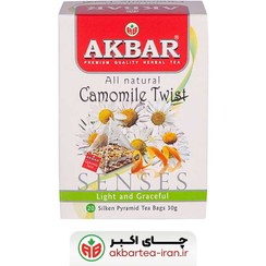 تصویر دمنوش کیسه‌ای 20 عددی بابونه و مرکبات (برند چای اکبر) 