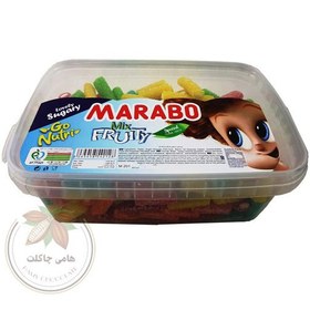 تصویر پاستیل لقمه ای شکری میوه ای مارابو مقدار 800 گرم 