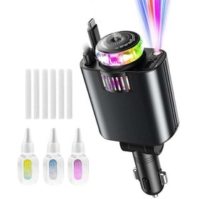 تصویر شارژر فندکی خودرو 45 وات 5 کاره مدل D1 STARLIGHT CAR CHARGER D1