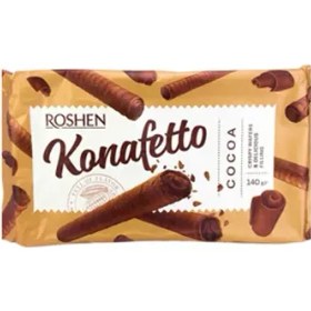 تصویر ویفر رولی کانافتو روشن Roshen Konafetto با طعم شکلات 140 گرم 