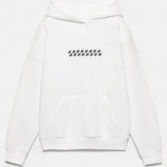 تصویر هودی ستاره ای زنانه سفید پل اند بیر 