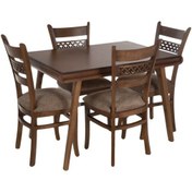 تصویر میز و صندلی ناهارخوری ۴ نفره گالری چوب آشنایی مدل Setare-Rad4 