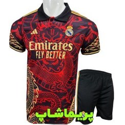 تصویر کیت کانسپت رئال مادرید طرح دراگون قرمز - L Real Madrid Concept Kit Red Dragon Design