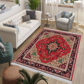 تصویر فرش چاپی طرح لاکی قرمز کد U121 