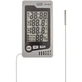 تصویر رطوبت سنج و دماسنج سی ای ام مدل DT-323 ا DT-323 Temperature Hygrometer With External Probe DT-323 Temperature Hygrometer With External Probe
