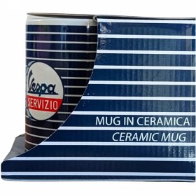 تصویر ماگ سرامیکی اورجینال وسپا ایتالیا Vespa Servzio MUG Striped 