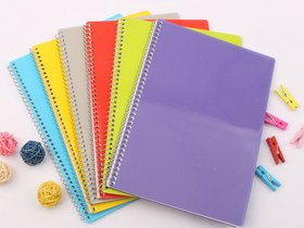 تصویر دفتر زبان ۲ خط ۵۰ برگ سیمی جلد طلقی 