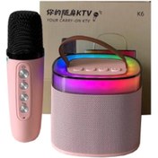 تصویر اسپیکر کارائوکه k6 K6 with Wireless Mic Party Audio System Sound Karaoke Mini Speaker