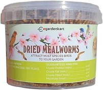 تصویر کرم‌های خشک شده Egardenkart، خوراکی‌های پروتئینی بالا برای پرندگان، مرغ‌ها، لاک‌پشت‌ها، ماهی‌ها، همسترها و جوجه‌تیغی‌ها، خوراک طبیعی حیوانات (250 گرم) 