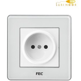 تصویر پریز برق کریستالی سفید FEC کد PS01 