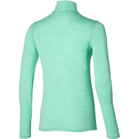 تصویر Mizuno آستین بلند زنانه Impulse Nalf Zippered Sweatshirt Green 