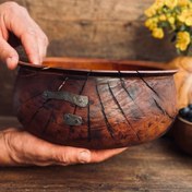 تصویر کاسه چوبی مدل پیندار کد 0310 