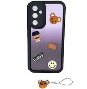 تصویر کاور سولید خرسی همراه با آویز خرسی مناسب برای گوشی آیفونx/xs Bear solid cover with bear pendant suitable for iphone x/xs